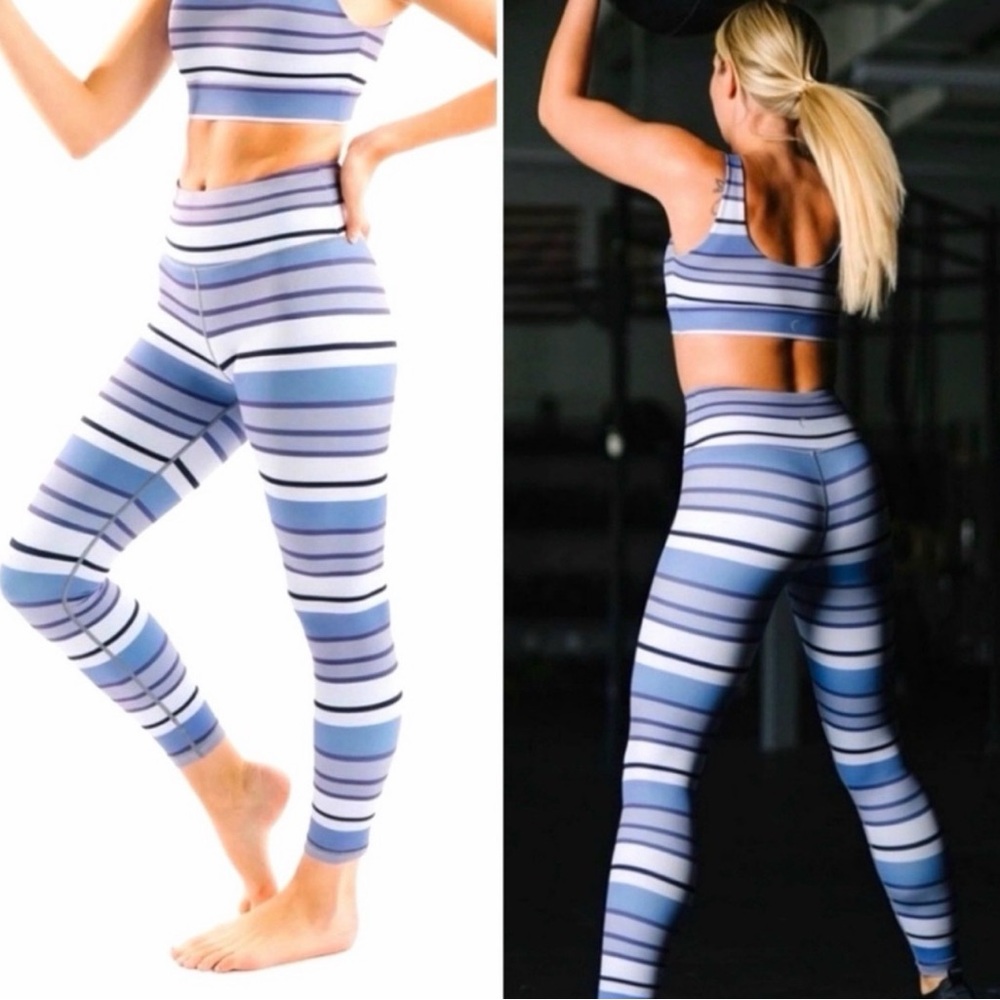 ZYIA Purple Horizon Striped Active Set